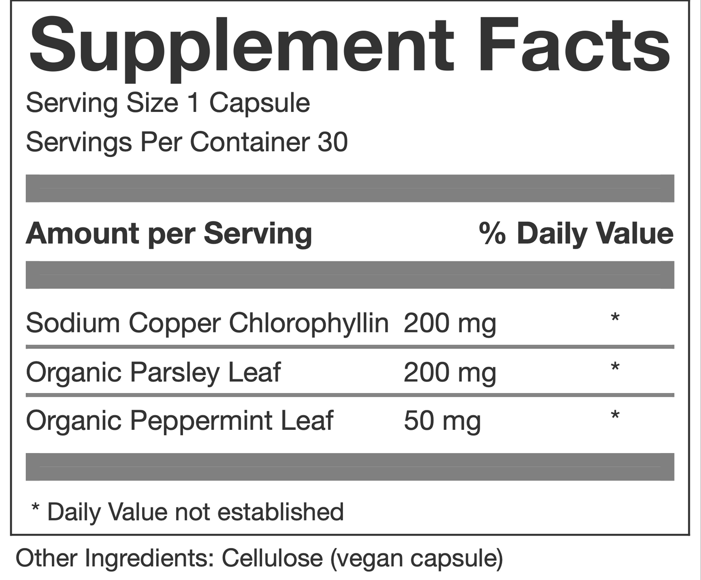 Body Deodorizing Supplement